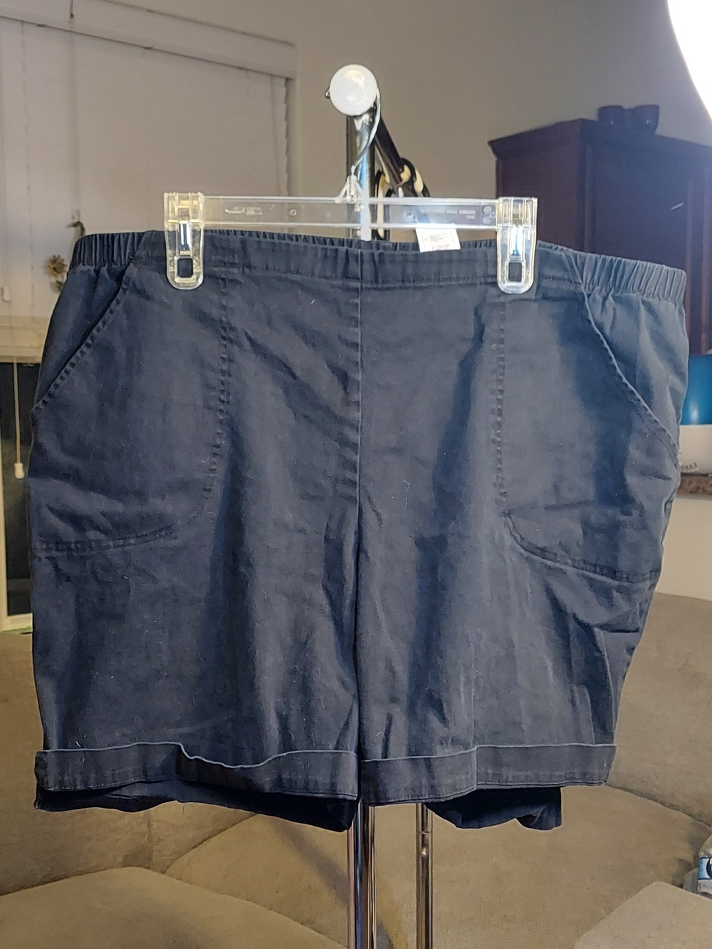 Just My Size Navy Elastic-Waist Bermuda Shorts